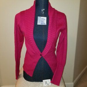 #311 NWT Hot Pink Shine NY tux Mohair Blend cardi
